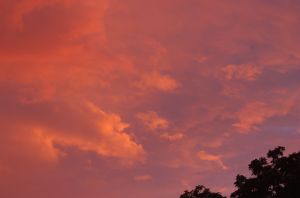 Orange storm clouds